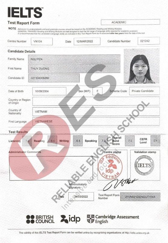 Đạt 7.0 Ielts nhờ Trung tâm anh ngữ RES - “Bóc phốt RES”