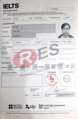 Lý do học sinh RES liên tục đạt điểm cao Ielts